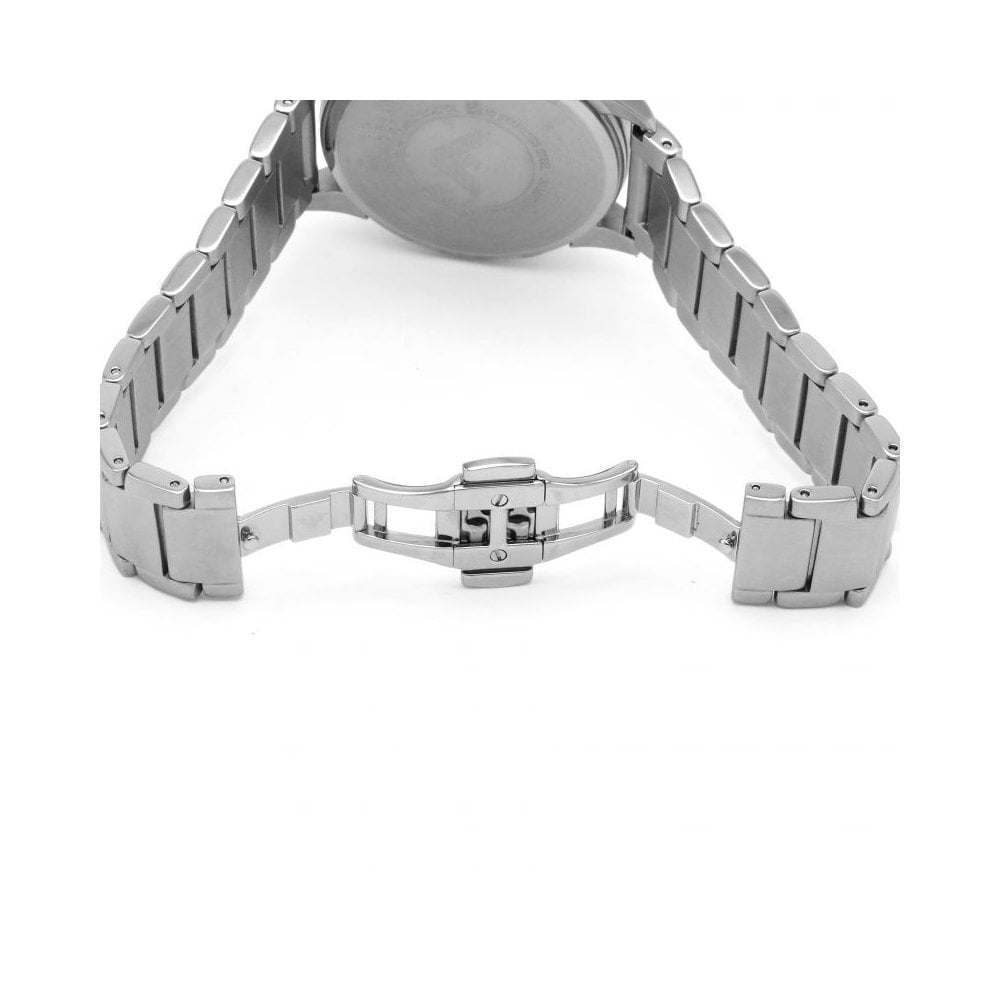 MARIO STAINLESS STEEL CHRONOGRAPH GENTS BRACELET WATCH WITH BLACK DIAL