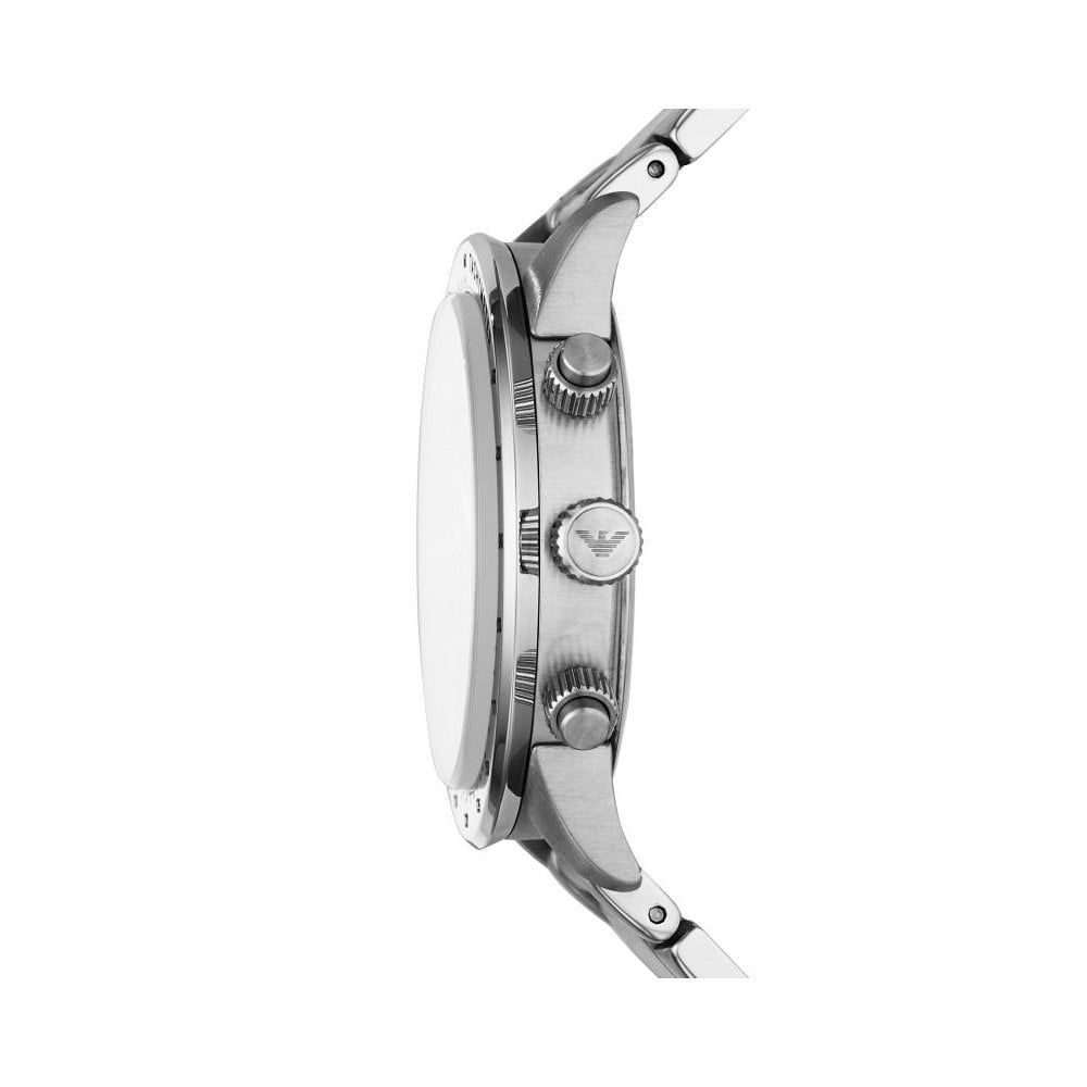MARIO STAINLESS STEEL CHRONOGRAPH GENTS BRACELET WATCH WITH BLACK DIAL