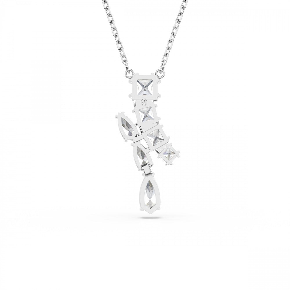 MATRIX MIXED CUTS RHODIUM FINISHED PENDANT