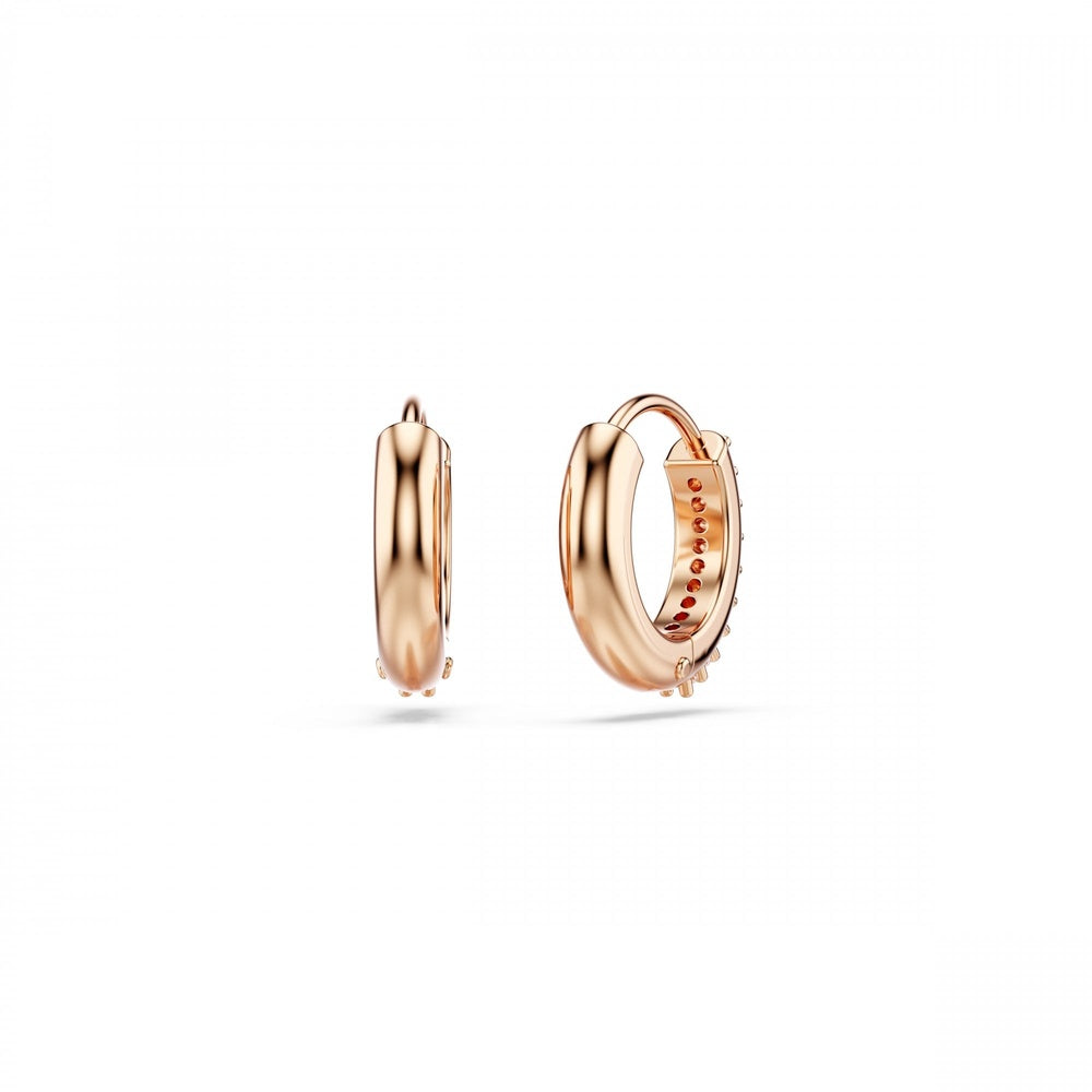 MATRIX ROUND CUTS ROSE GOLD HOOP EARRINGS