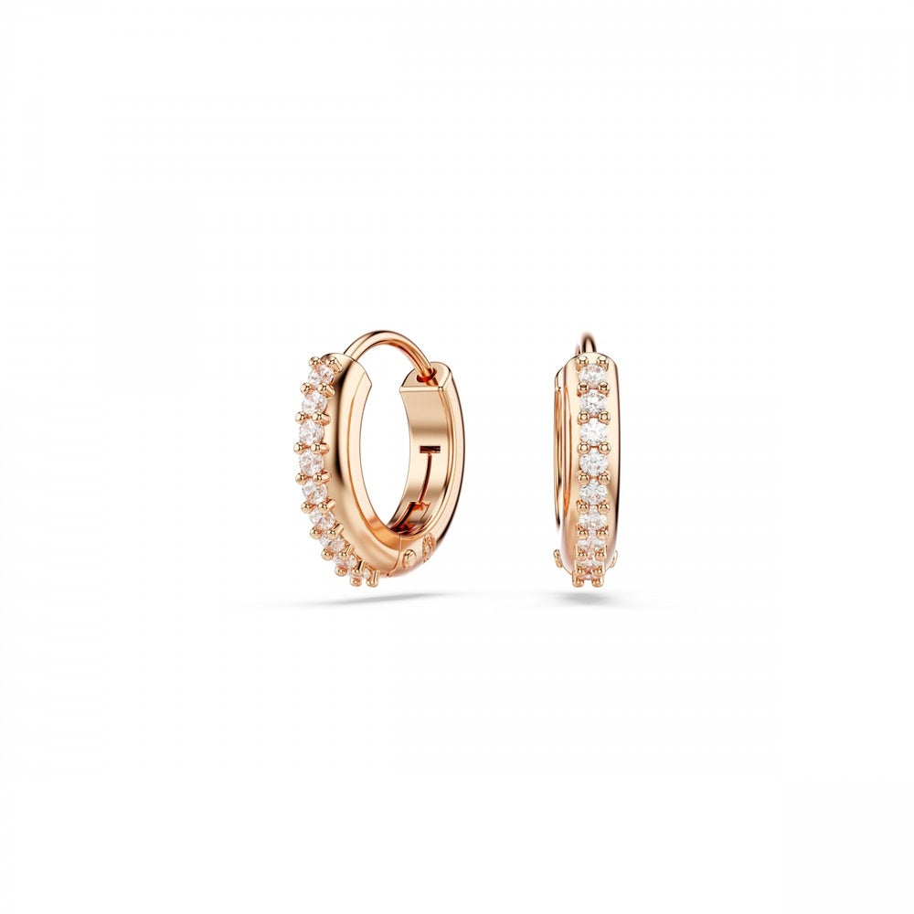 MATRIX ROUND CUTS ROSE GOLD HOOP EARRINGS