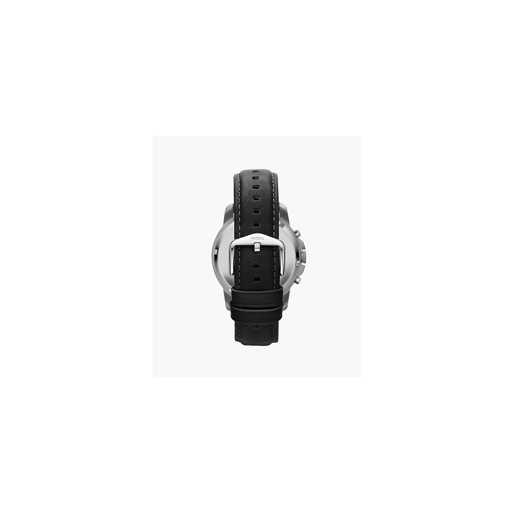 MENS GRANT STAINLESS STEEL CHRONOGRAPH WATCH WITH BLACK LEATHER STRAP