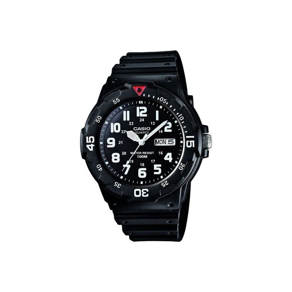 MENS SPORTS ANALOGUE WATCH WITH BLACK RESIN STRAP & DAY/DATE FEATURE