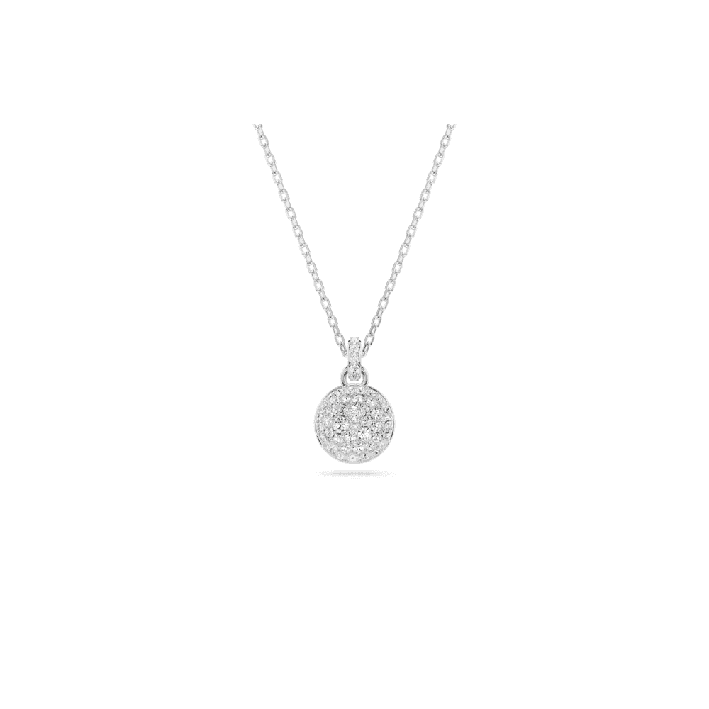 METEORA RHODIUM FINISHED PAVE SET CRYSTAL PENDANT