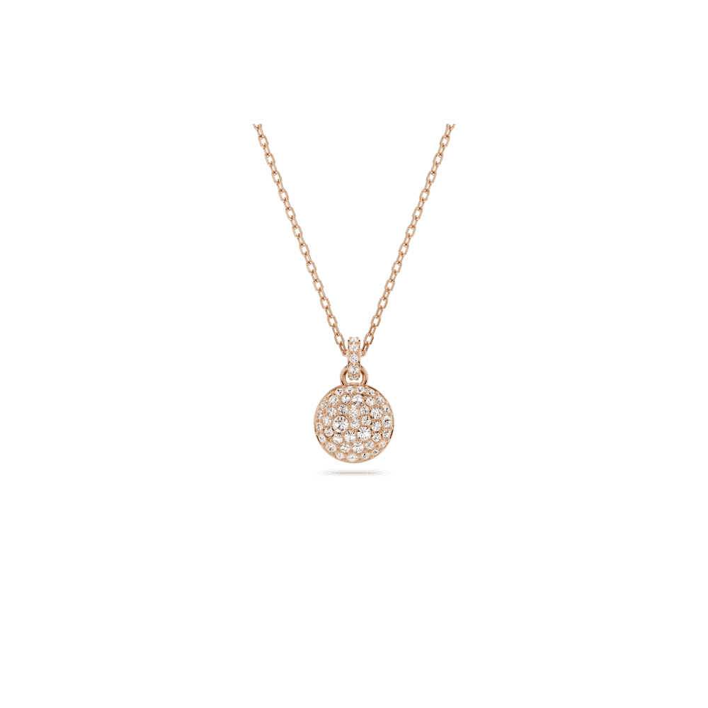 METEORA ROSE GOLD PAVE SET ROUND PENDANT