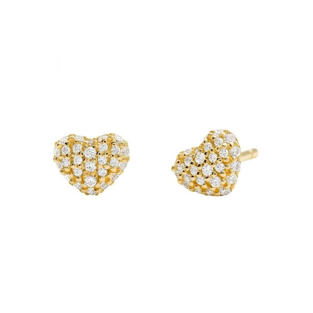 MICHAEL KORS PAVE GOLD ON SILVER STUDS EARRINGS