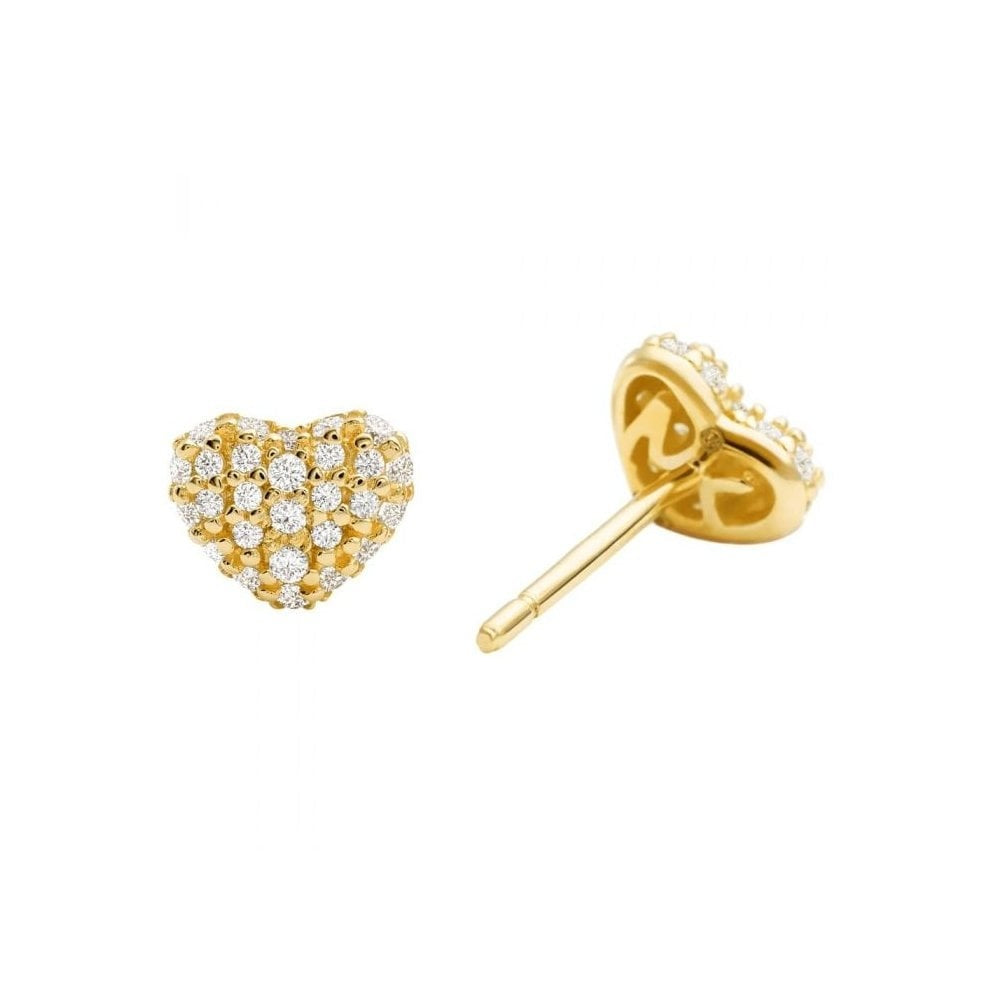 MICHAEL KORS PAVE GOLD ON SILVER STUDS EARRINGS