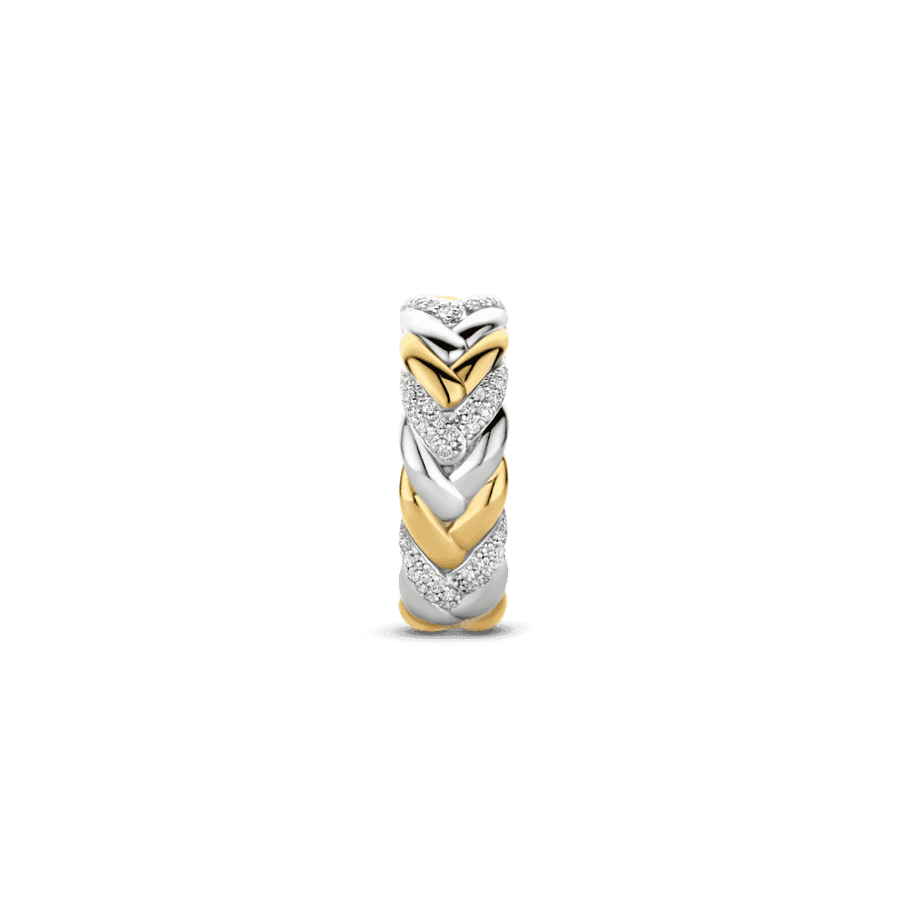 MILANO 2 TONE BRAIDED BAND WITH ZIRCONIA DETAIL