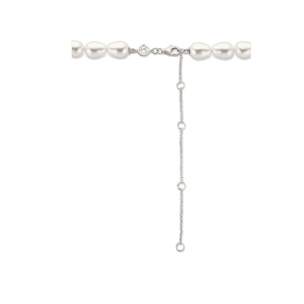 MILANO ADJUSTABLE STERLING SILVER COFFEE BEAN PEARL NECKLACE