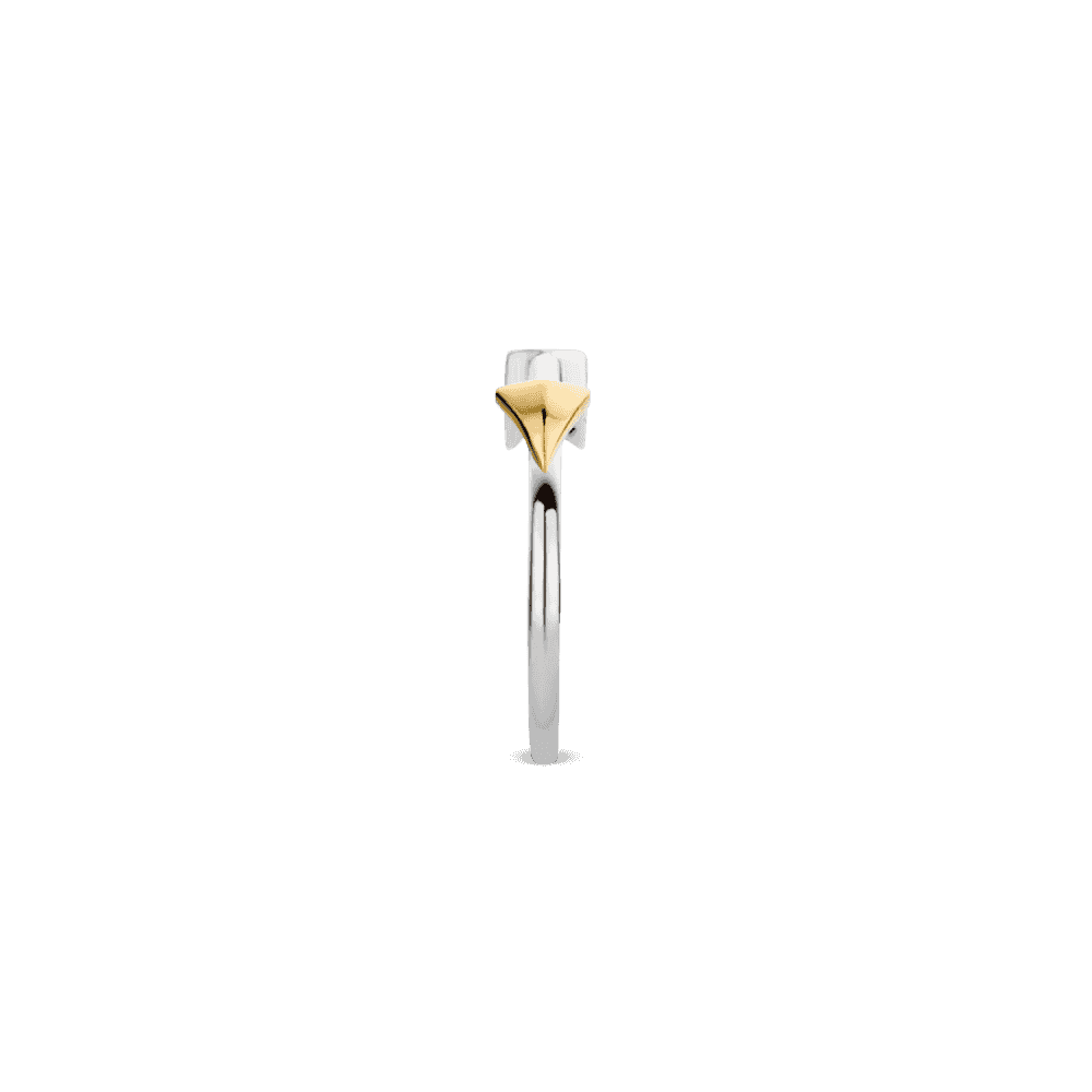 MILANO GOD & STERLING SILVER ARROW RING WITH ZIRCONIA