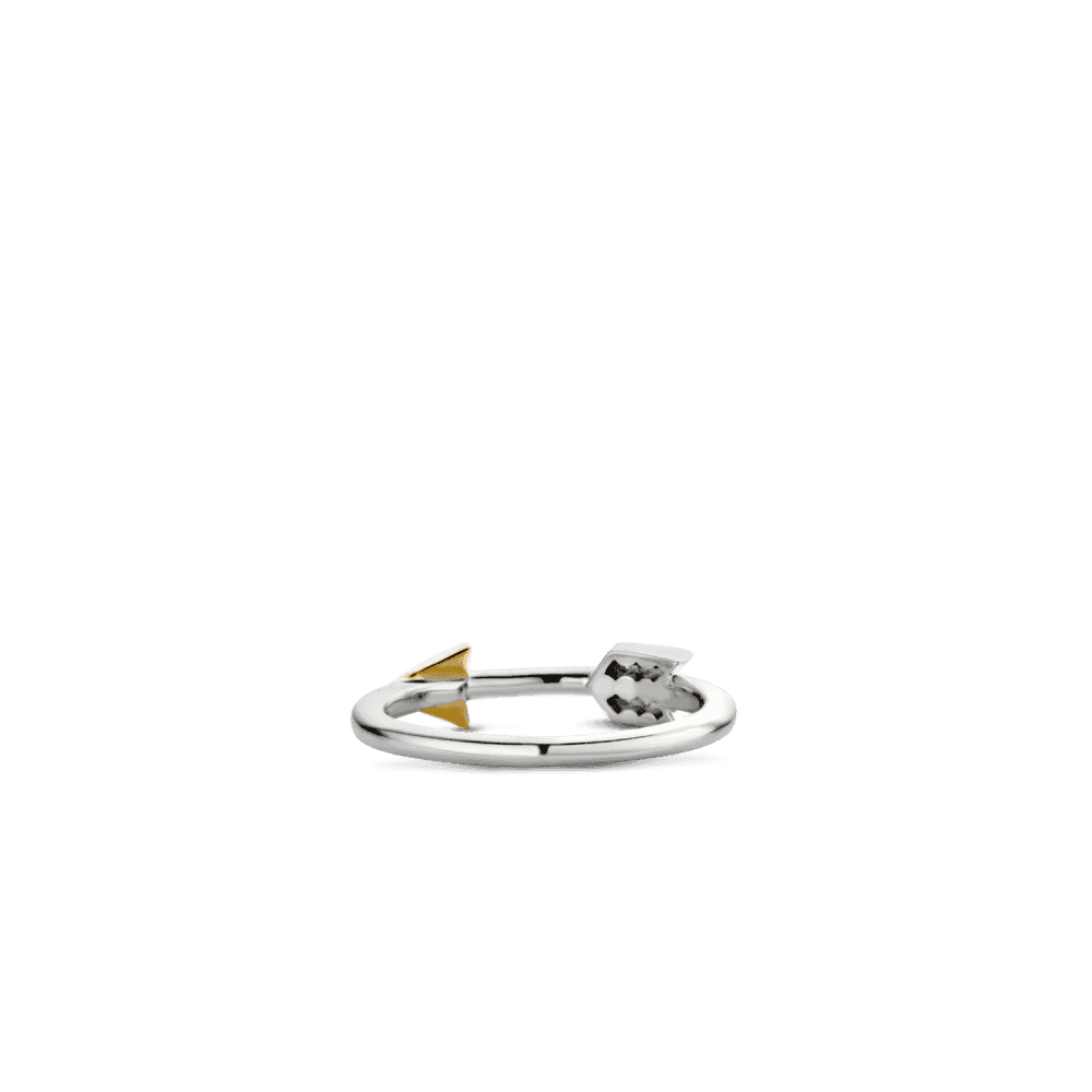 MILANO GOD & STERLING SILVER ARROW RING WITH ZIRCONIA