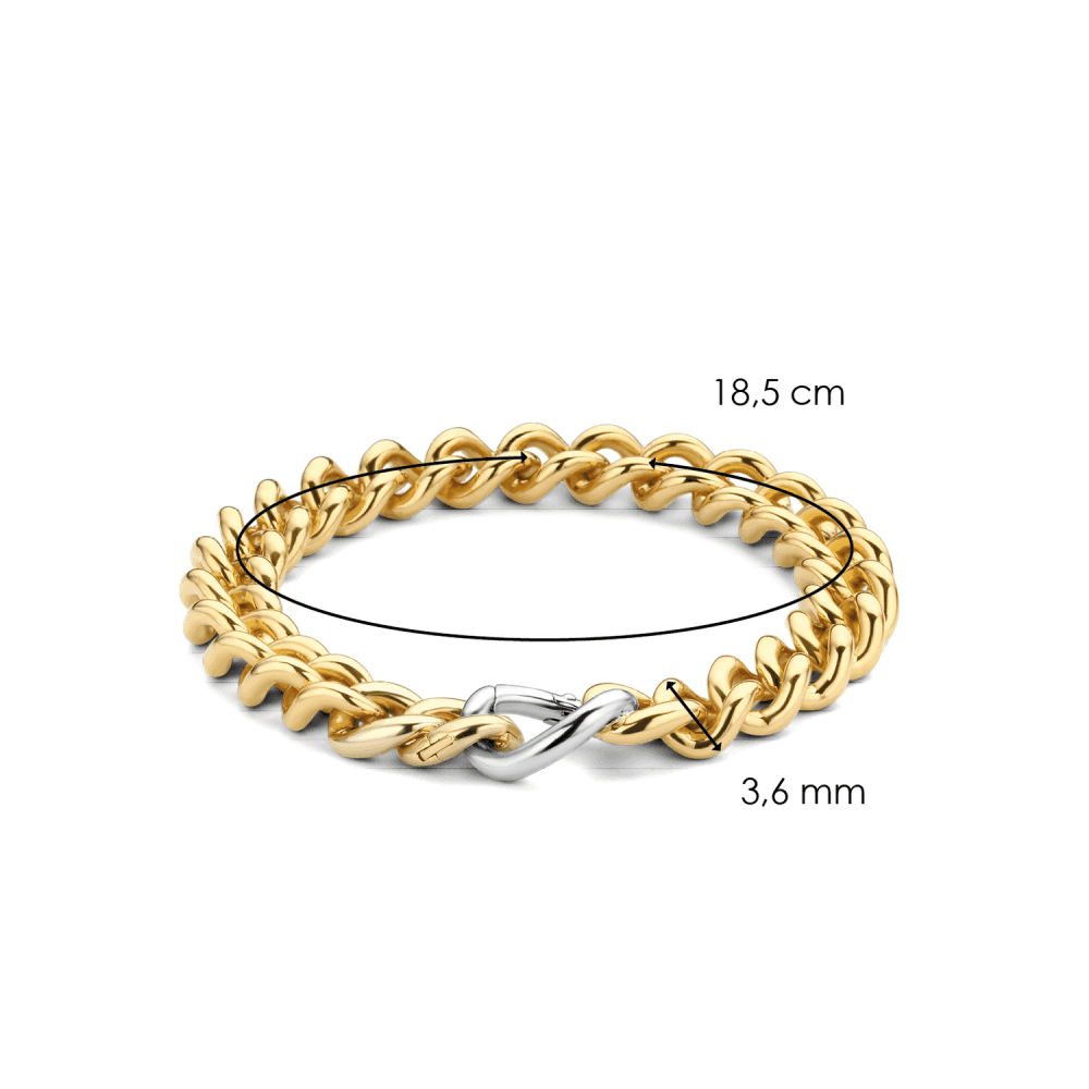 MILANO GOLD ON SILVER CURB BRACELET