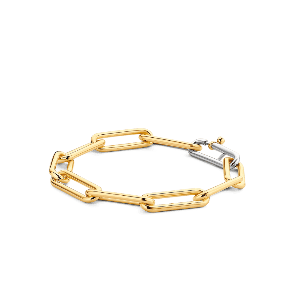 MILANO GOLD ON SILVER RECTANGULAR LINKED BRACELET