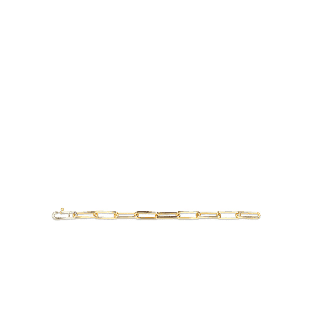MILANO GOLD ON SILVER RECTANGULAR LINKED BRACELET