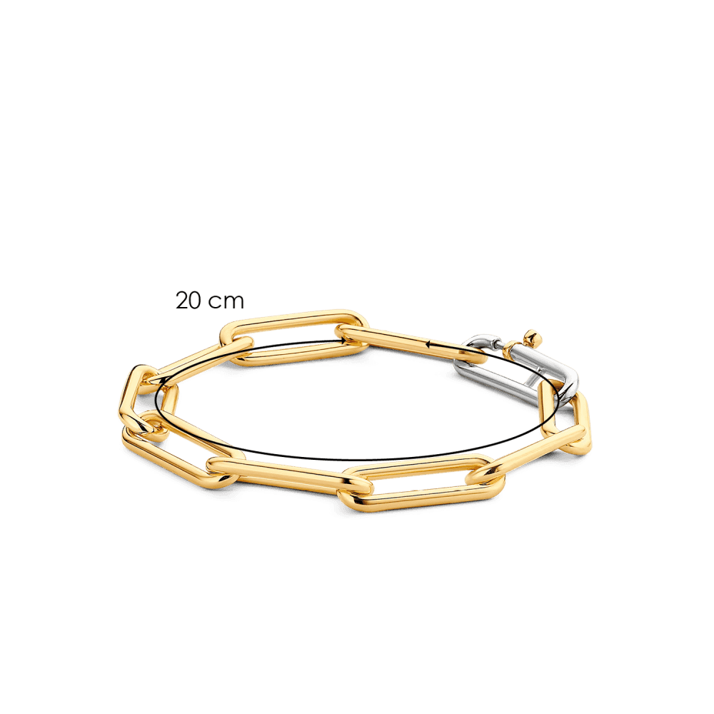 MILANO GOLD ON SILVER RECTANGULAR LINKED BRACELET