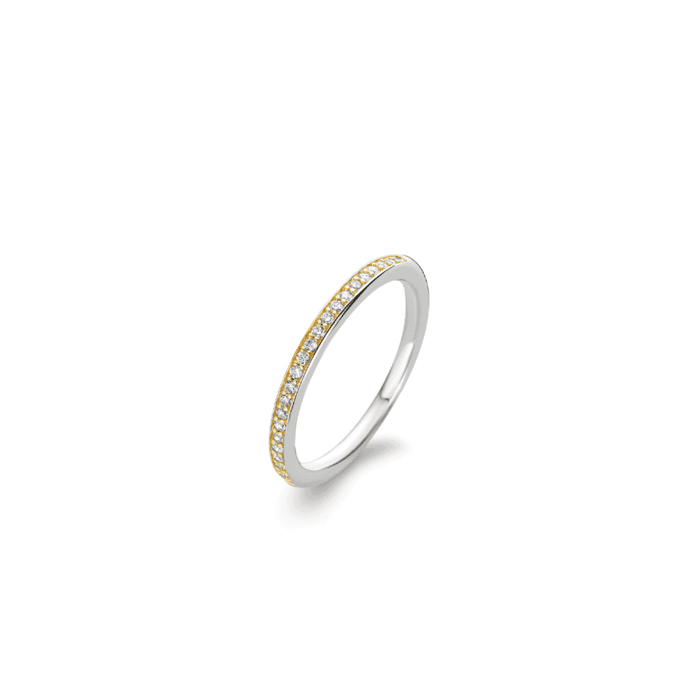 MILANO GOLD ON STERLING SILVER BAND WITH ZIRCONIA