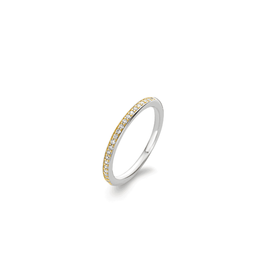 MILANO GOLD ON STERLING SILVER BAND WITH ZIRCONIA