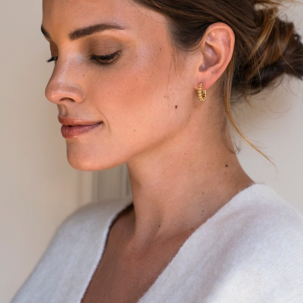 MILANO GOLD ON STERLING SILVER BUBBLE CREOLE EARRINGS