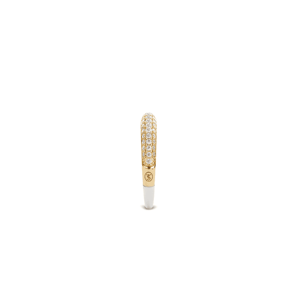 MILANO GOLD ON STERLING SILVER PÁVE STYLE ROUNDED ZIRCONIA RING