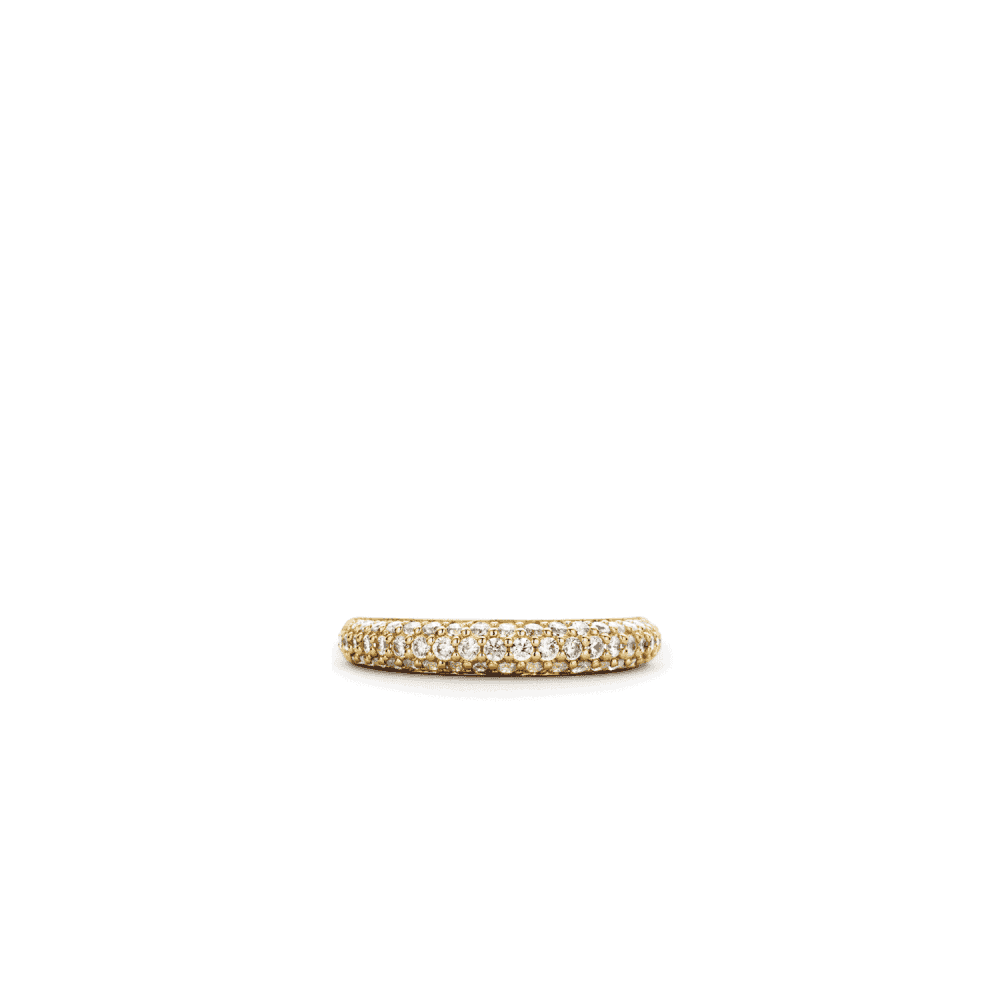 MILANO GOLD ON STERLING SILVER PÁVE STYLE ROUNDED ZIRCONIA RING