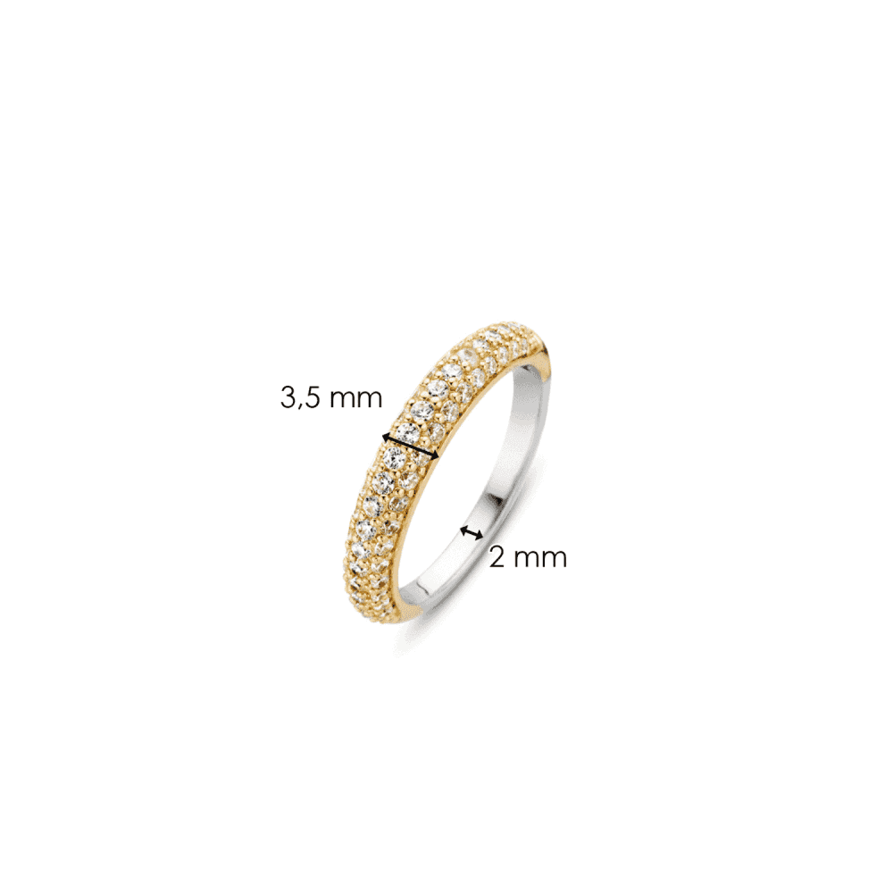 MILANO GOLD ON STERLING SILVER PÁVE STYLE ROUNDED ZIRCONIA RING