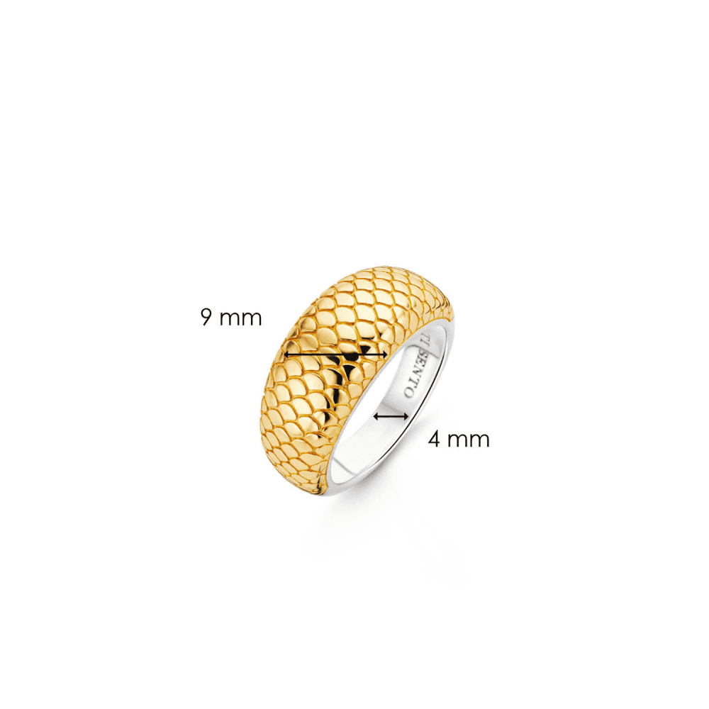 MILANO GOLD ON STERLING SILVER SNAKE SKIN PATTERNED RING