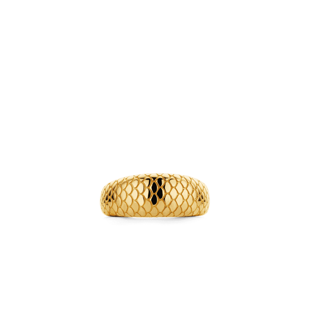 MILANO GOLD ON STERLING SILVER SNAKE SKIN PATTERNED RING