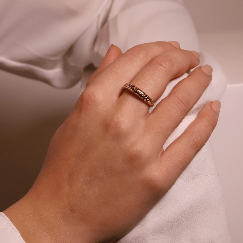 MILANO GOLD ON STERLING SILVER SNAKESKIN RING