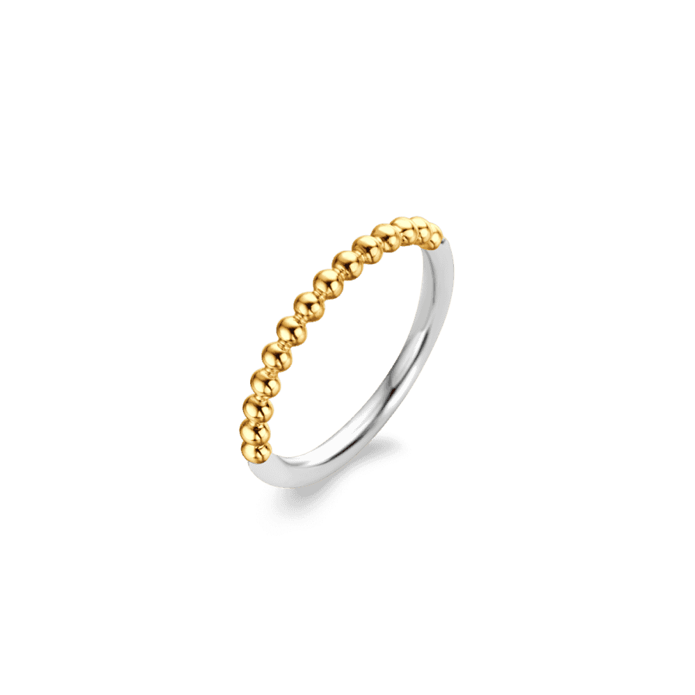MILANO GOLD & STERLING SILVER BEADED BAND RING