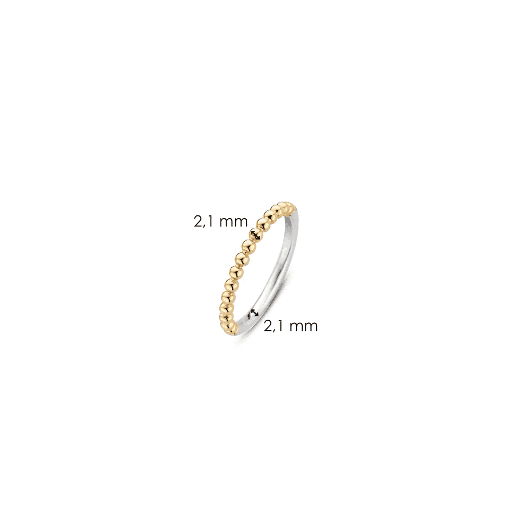 MILANO GOLD & STERLING SILVER BEADED BAND RING
