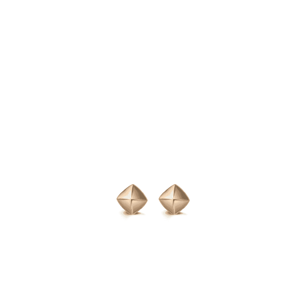 MILANO ROSE GOLD ON STERLING SILVER SQUARE STYLE STUD EARRINGS