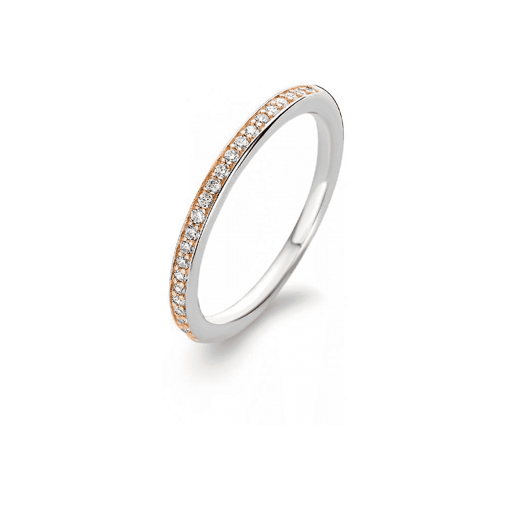 MILANO ROSE GOLD ON STERLING SILVER ZIRCONIA ETERNITY STYLE RING