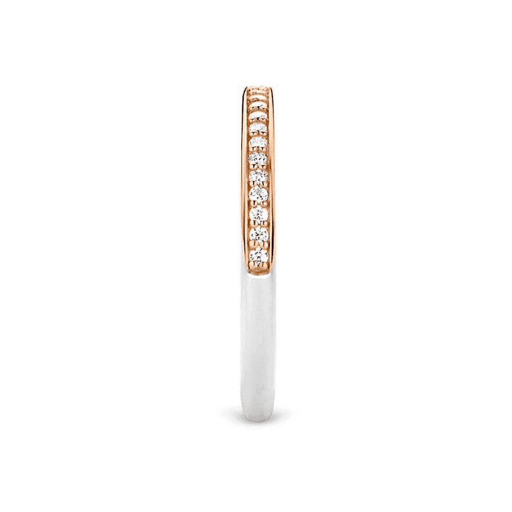 MILANO ROSE GOLD ON STERLING SILVER ZIRCONIA ETERNITY STYLE RING