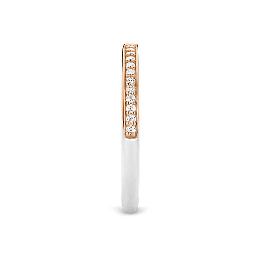 MILANO ROSE GOLD ON STERLING SILVER ZIRCONIA ETERNITY STYLE RING