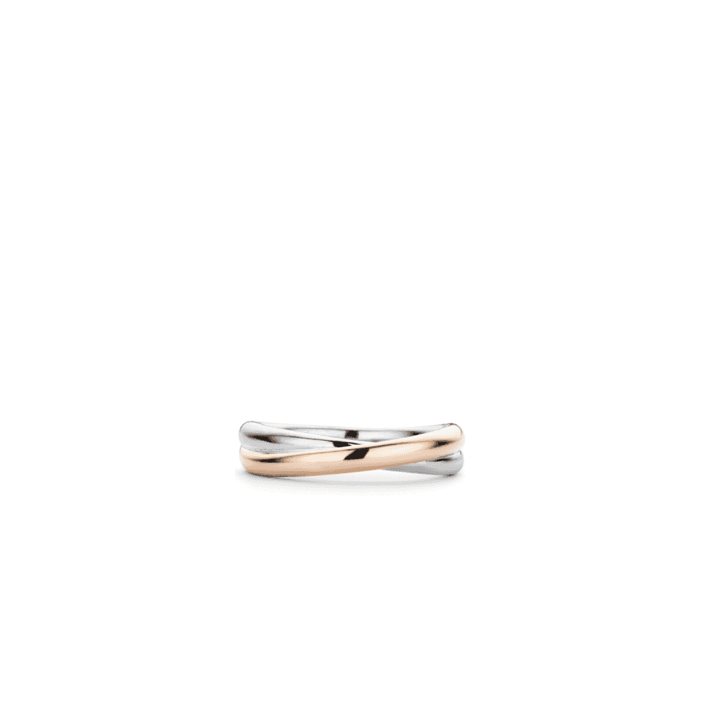 MILANO ROSE GOLD & STERLING SILVER CROSSOVER RING