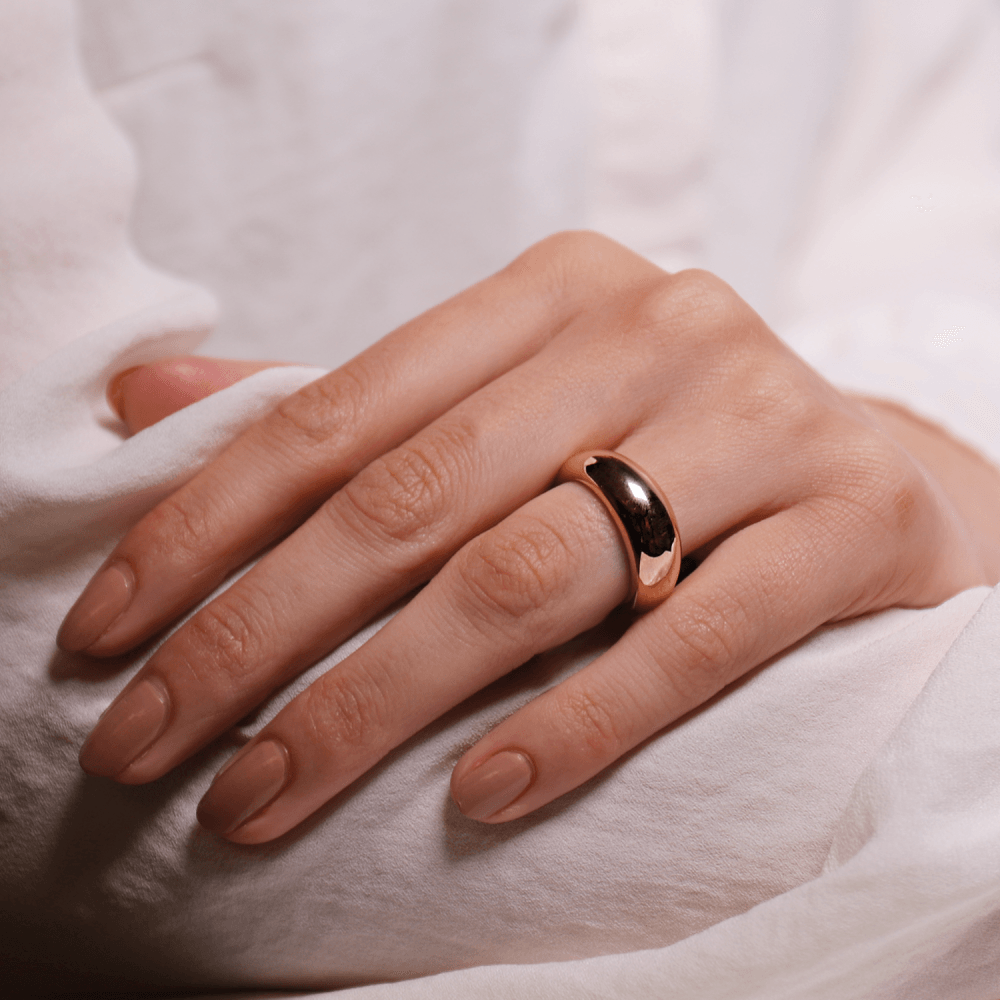 MILANO ROSE GOLD STERLING SILVER PLAIN SHINY RING