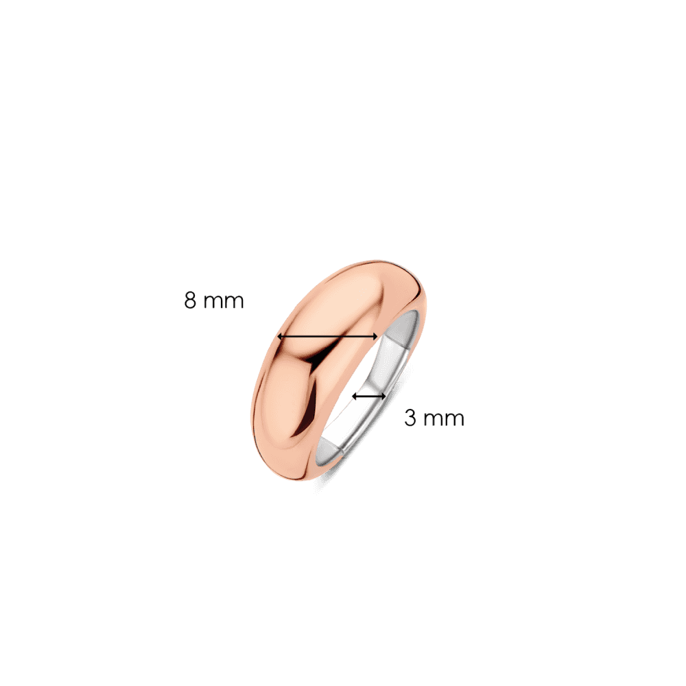 MILANO ROSE GOLD STERLING SILVER PLAIN SHINY RING