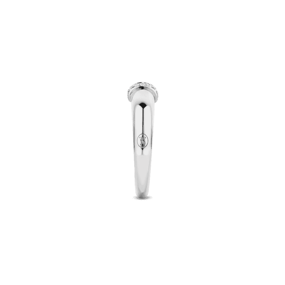 MILANO STERLING SILVER BAND WITH PAVÉ ZIRCONIA DETAIL