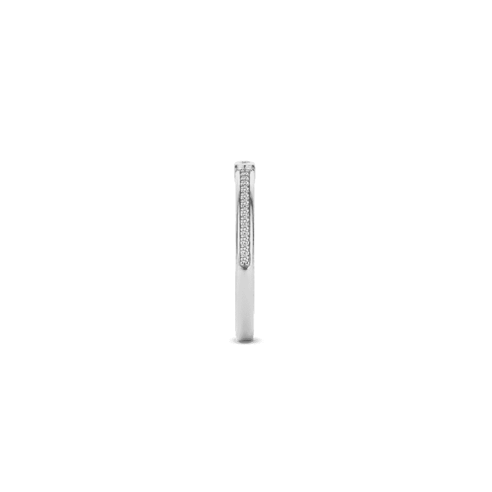 MILANO STERLING SILVER CHANNEL SET RING WITH CENTRE STONE
