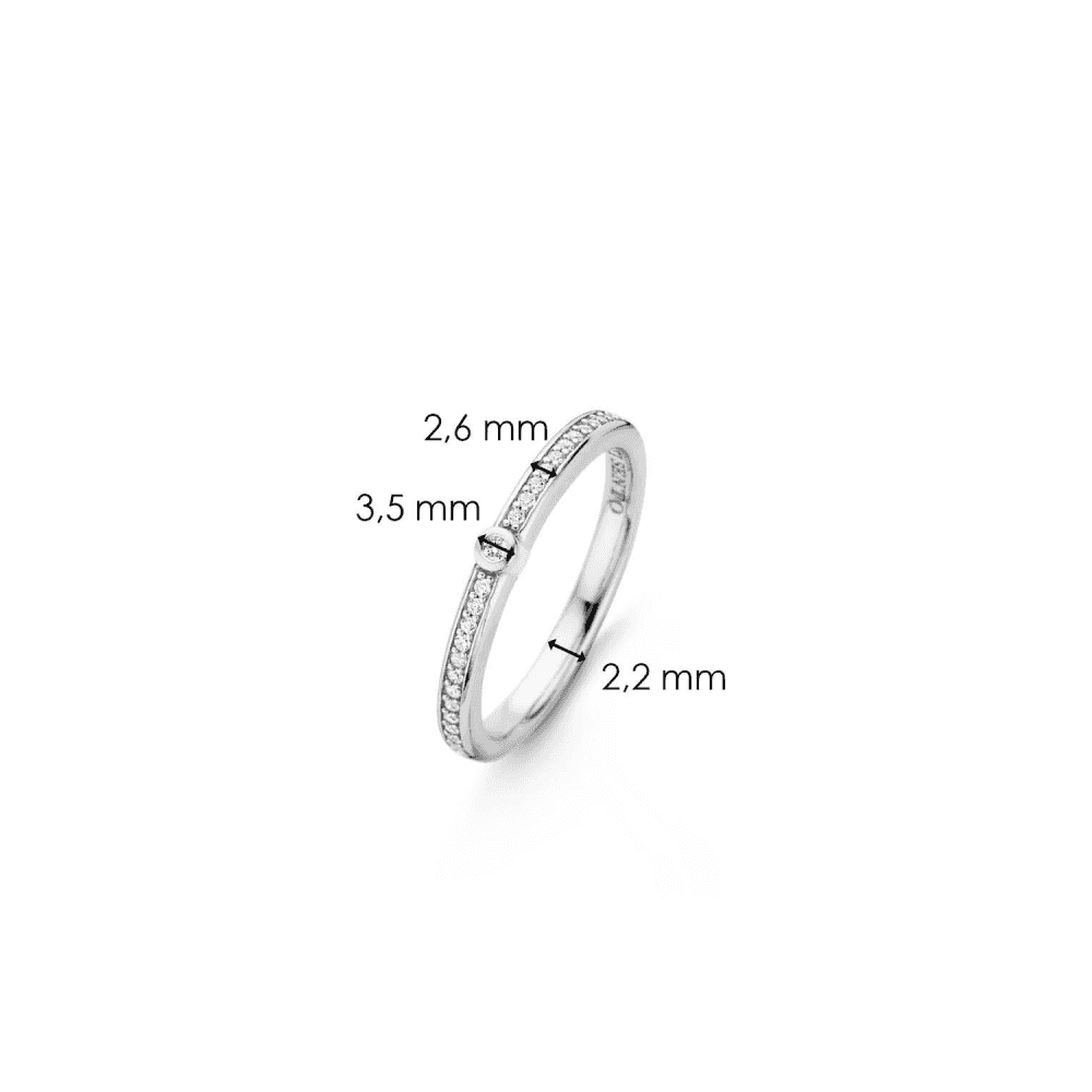 MILANO STERLING SILVER CHANNEL SET RING WITH CENTRE STONE