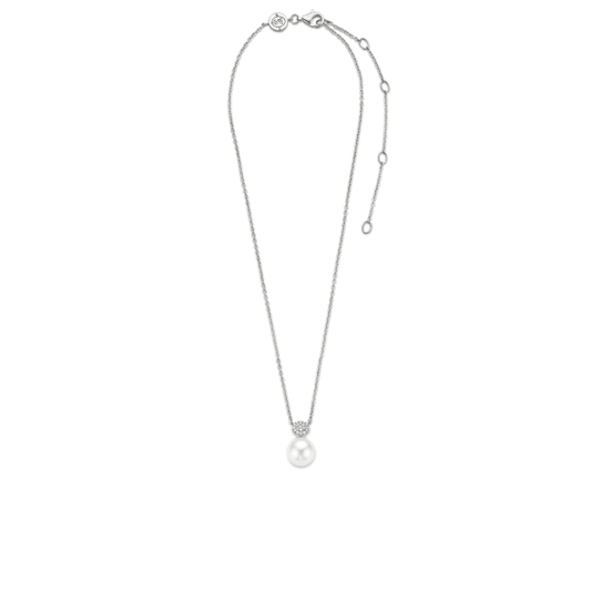 MILANO STERLING SILVER FRESHWATER PEARL & PAVE CUBIC ZIRCONIA PENDANT