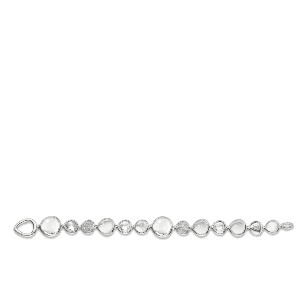 MILANO STERLING SILVER MOTHER OF PEARL & ZIRCONIA LINKED BRACELET