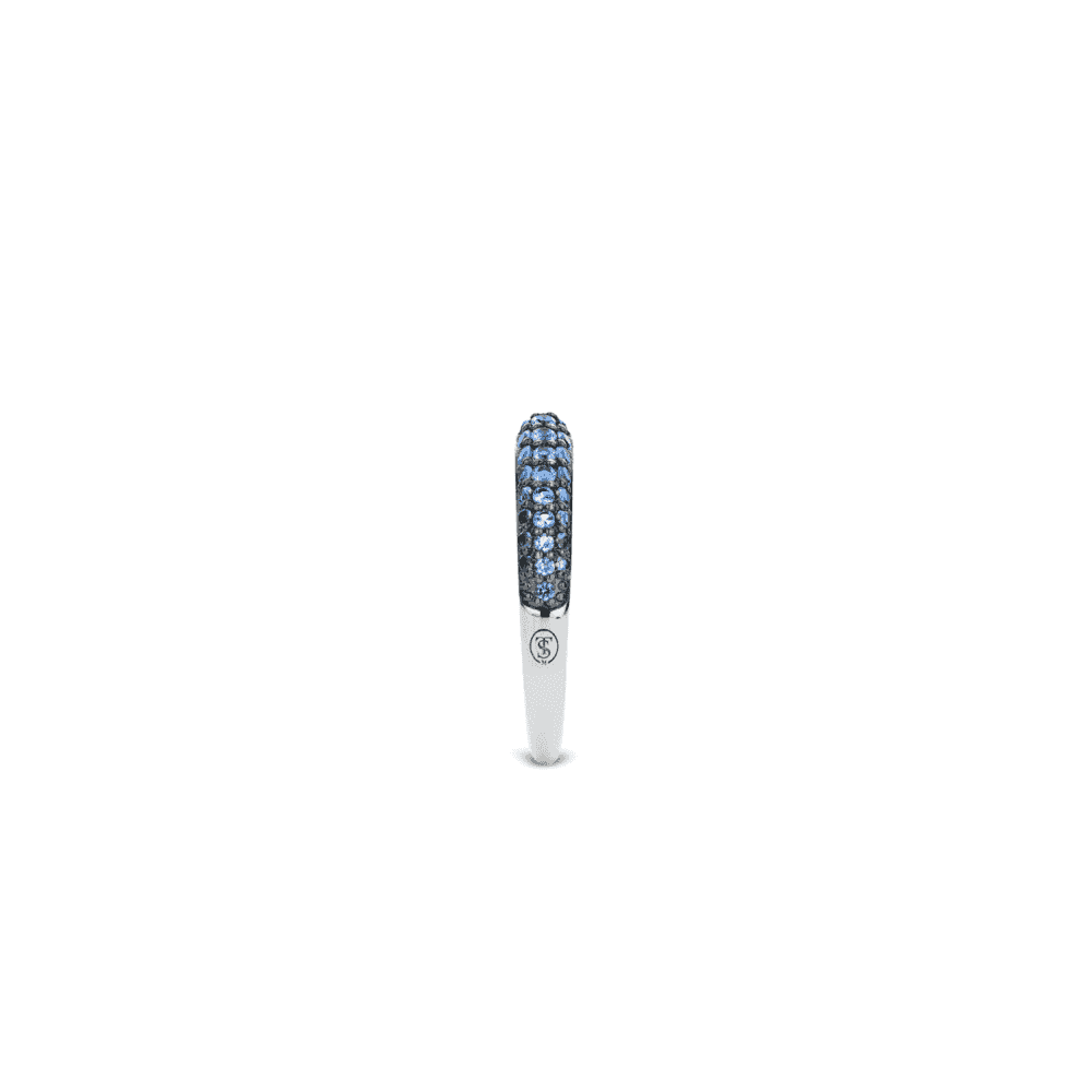 MILANO STERLING SILVER PAVE BLUE ZIRCONIA ROUNDED RING