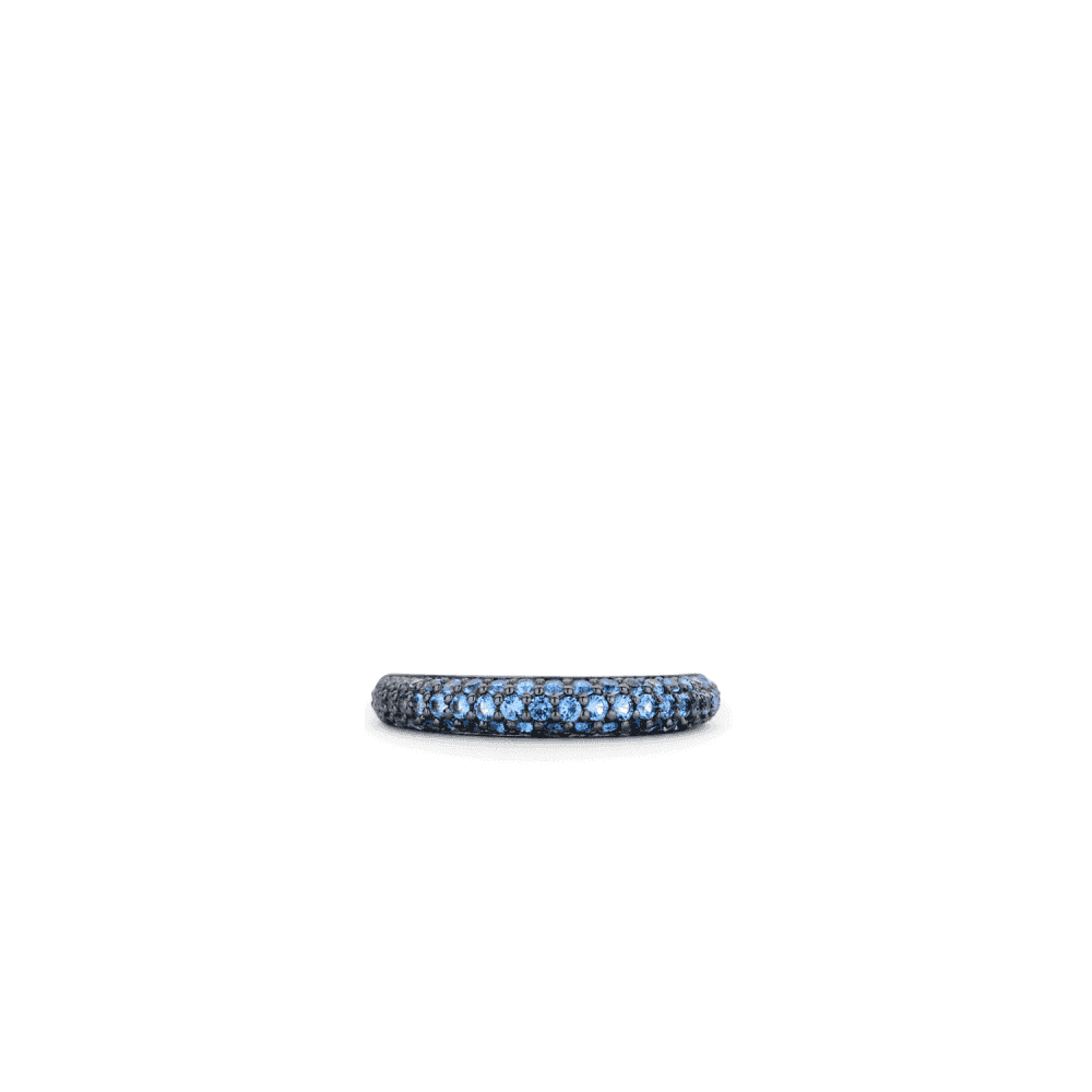 MILANO STERLING SILVER PAVE BLUE ZIRCONIA ROUNDED RING