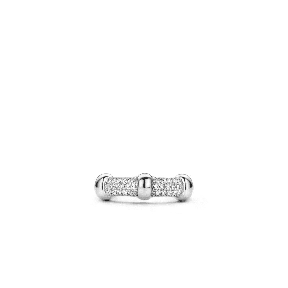 MILANO STERLING SILVER PAVE ZIRCONIA RING