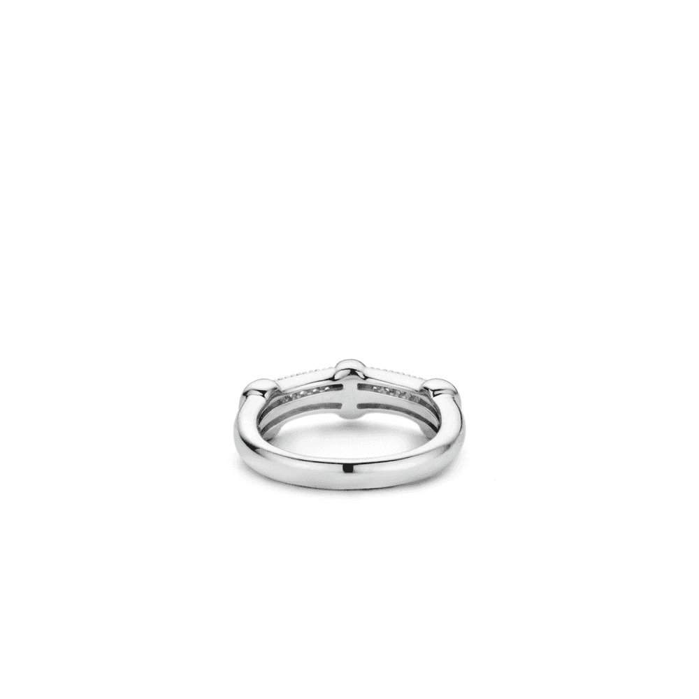MILANO STERLING SILVER PAVE ZIRCONIA RING
