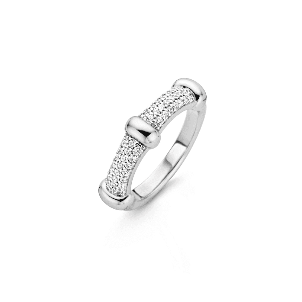 MILANO STERLING SILVER PAVE ZIRCONIA RING