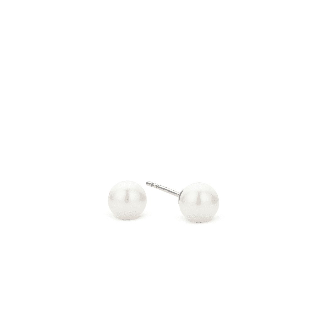 MILANO STERLING SILVER PEARL STUD EARRINGS