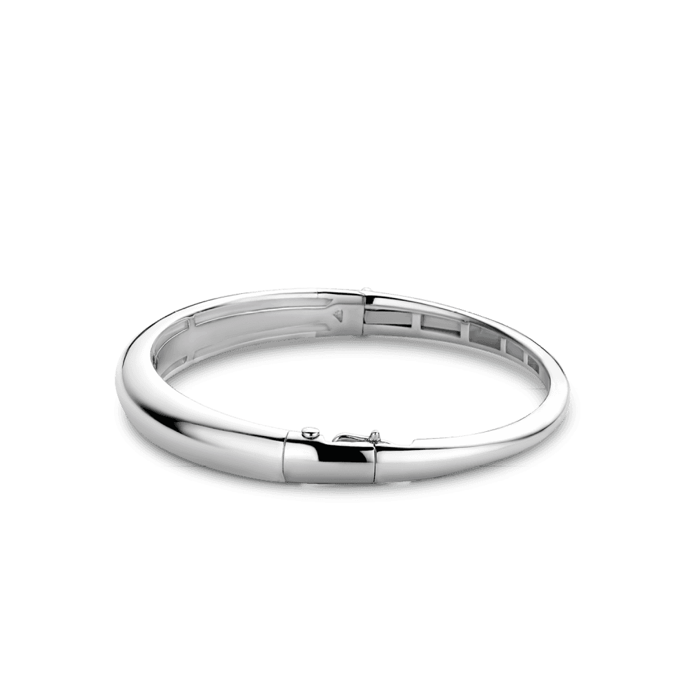 MILANO STERLING SILVER PLAIN BANGLE WITH SHINY FINISH