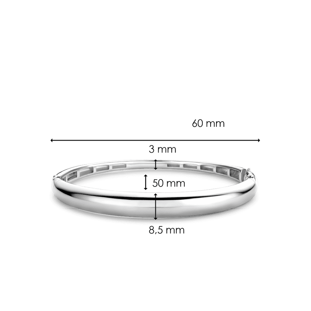 MILANO STERLING SILVER PLAIN BANGLE WITH SHINY FINISH
